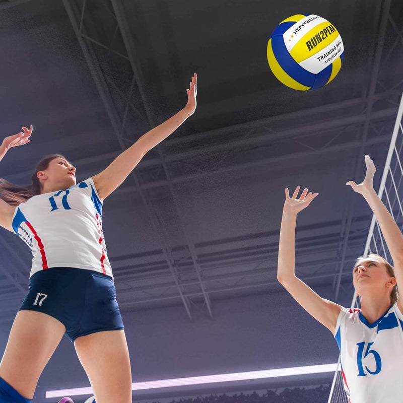 RUN2PEAK Heavy Weight Volleyball Setter Training Ball Official Size 5 Volleyballs PU Practice Volley Balls for Indoor Rebounder Equipment Setters Weighted Volleyball Setting Trainer - Image 4